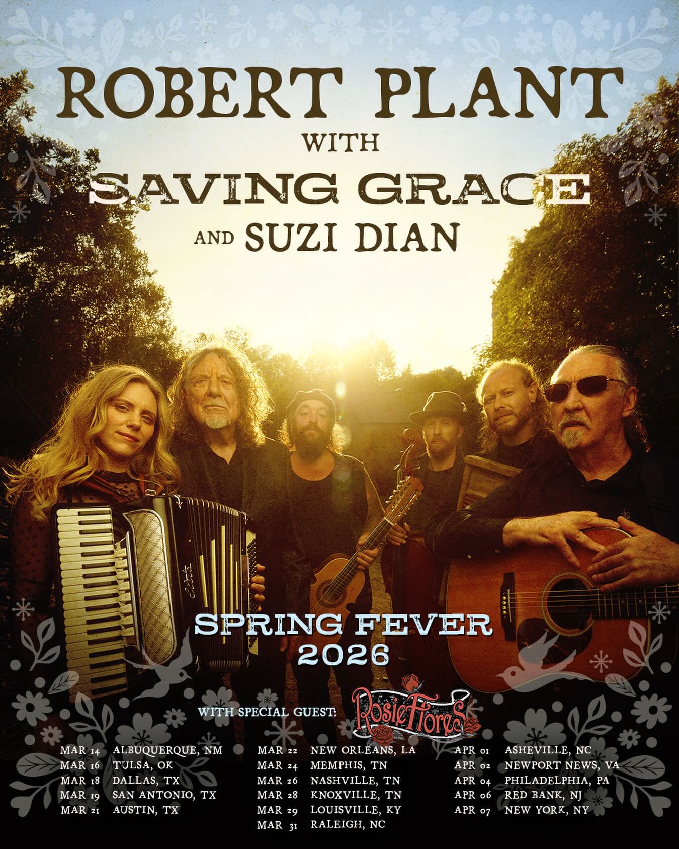 Robert Plant Spring Fever Tour Poster 2026
